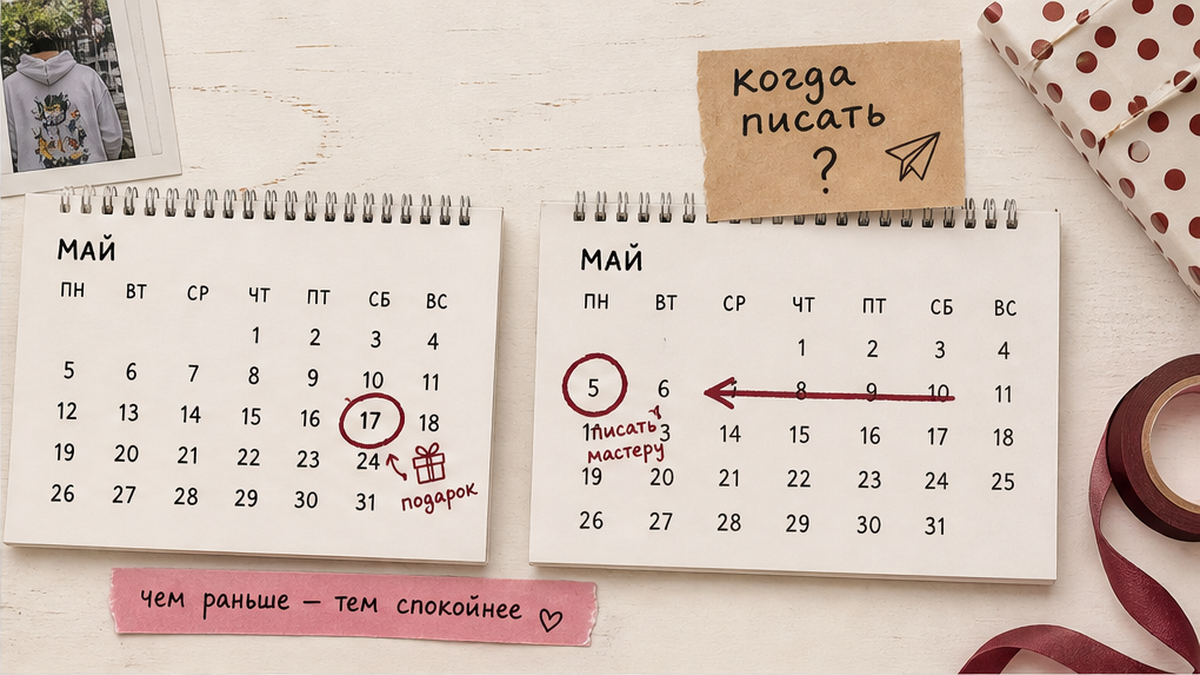 Календарь вручения и день, когда писать мастеру — обратный отсчёт на стикерах