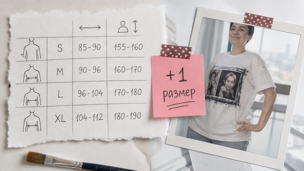 Чеклист / printable board: Сверьте замеры с таблицей: рост, грудь и буквы