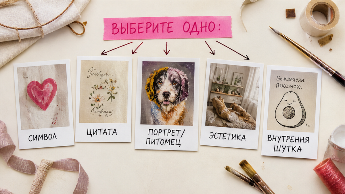 Пять направлений идеи для росписи в подарок на polaroid-карточках